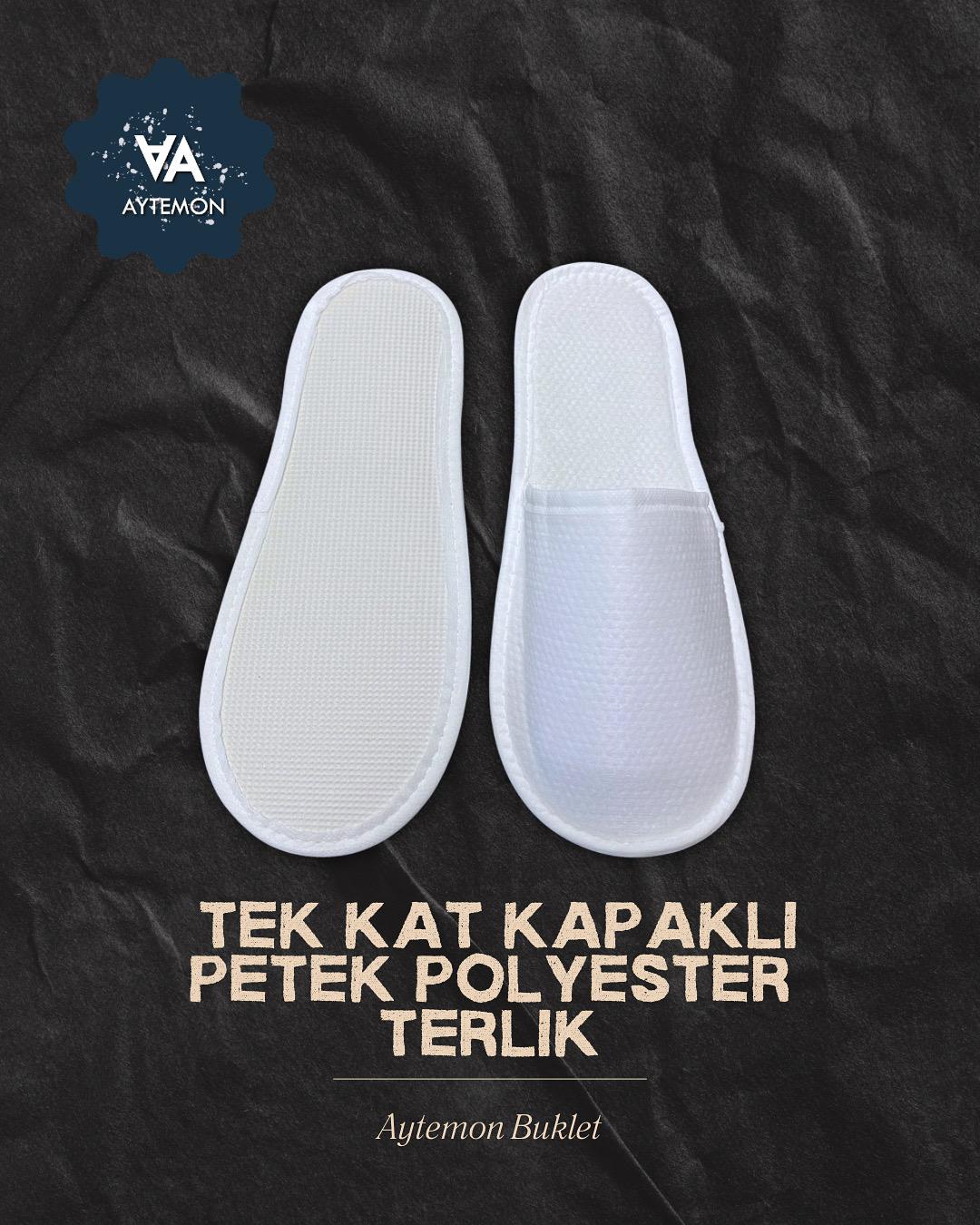 Tek Kat Petek Polyester Havlu Terlik